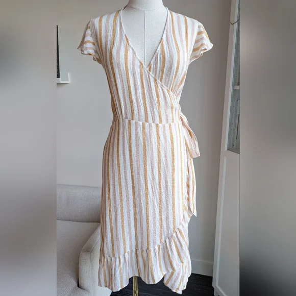 RAILS Brigitte-Pip Amber Striped Wrap Dress - Picture 10 of 10